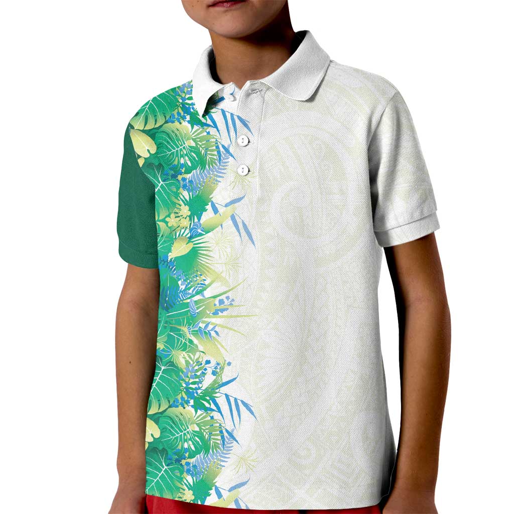 Hawaii Tropical Plant Omaomao Kid Polo Shirt Vibrant Polynesian Pattern LT01 Kid Green - Polynesian Pride