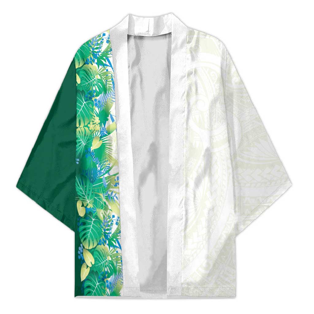 Hawaii Tropical Plant Omaomao Kimono Vibrant Polynesian Pattern LT01 Unisex Green - Polynesian Pride