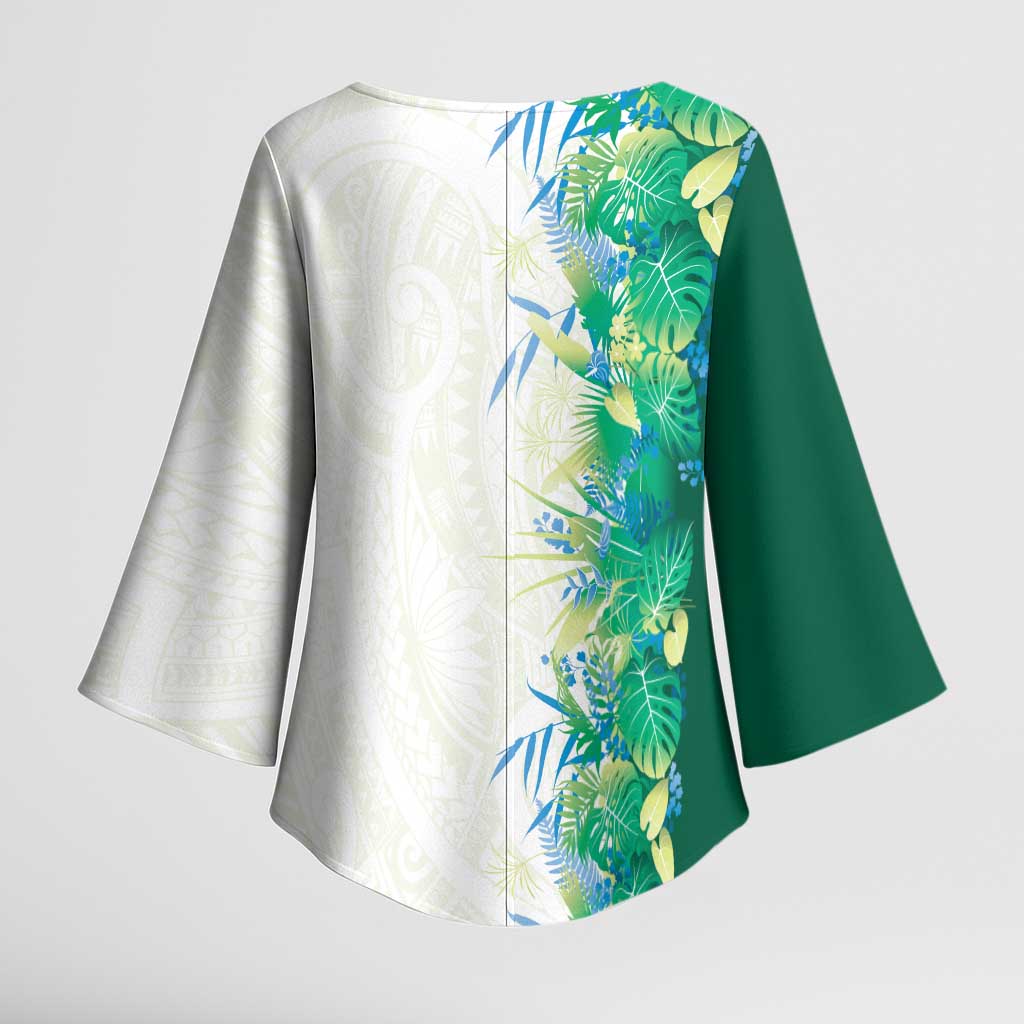 Hawaii Tropical Plant Omaomao Kimono Sleeve Blouse Vibrant Polynesian Pattern LT01 - Polynesian Pride