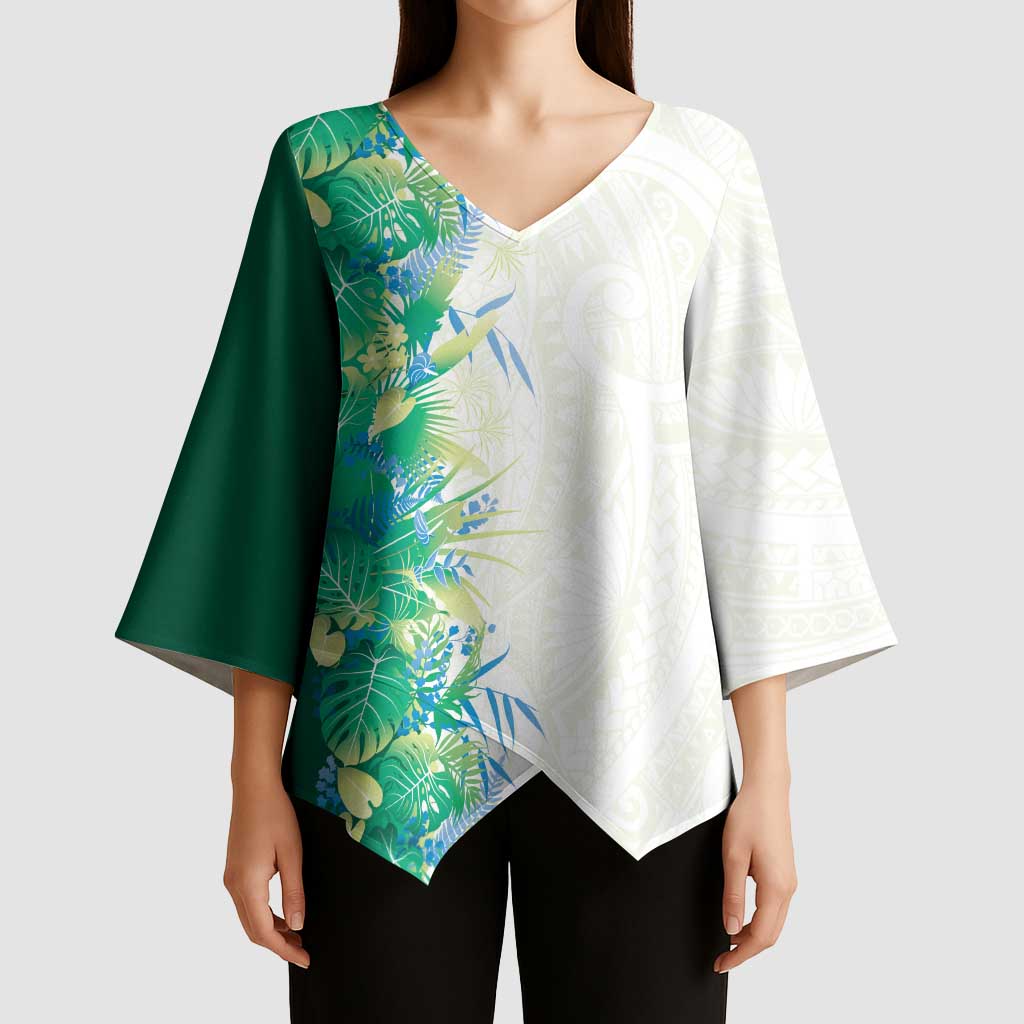 Hawaii Tropical Plant Omaomao Kimono Sleeve Blouse Vibrant Polynesian Pattern LT01 - Polynesian Pride