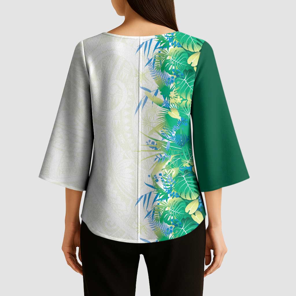 Hawaii Tropical Plant Omaomao Kimono Sleeve Blouse Vibrant Polynesian Pattern LT01 - Polynesian Pride