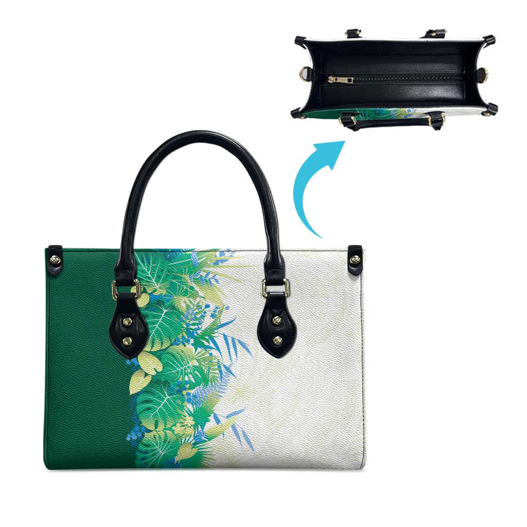 Hawaii Tropical Plant Omaomao Leather Bag Vibrant Polynesian Pattern LT01 - Polynesian Pride