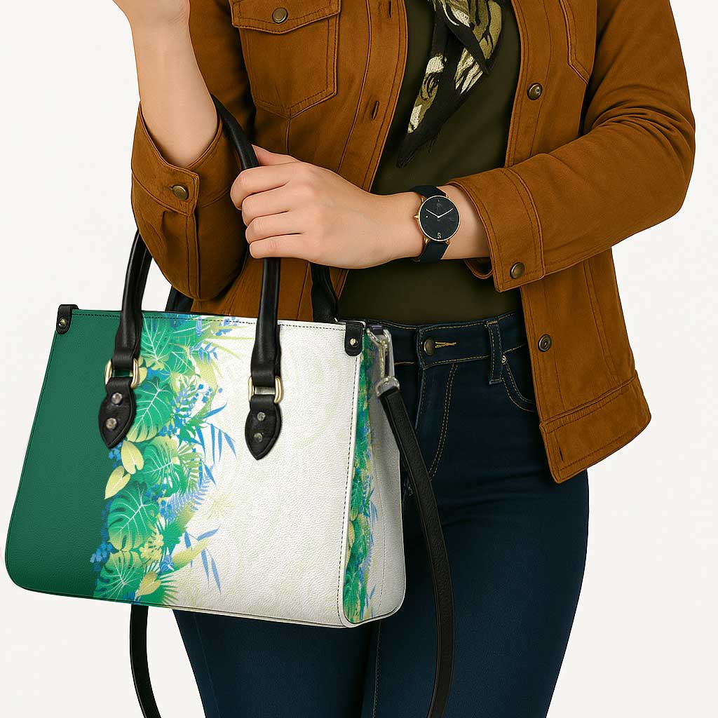 Hawaii Tropical Plant Omaomao Leather Bag Vibrant Polynesian Pattern LT01 - Polynesian Pride