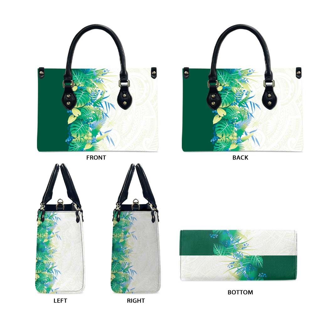 Hawaii Tropical Plant Omaomao Leather Bag Vibrant Polynesian Pattern LT01 - Polynesian Pride