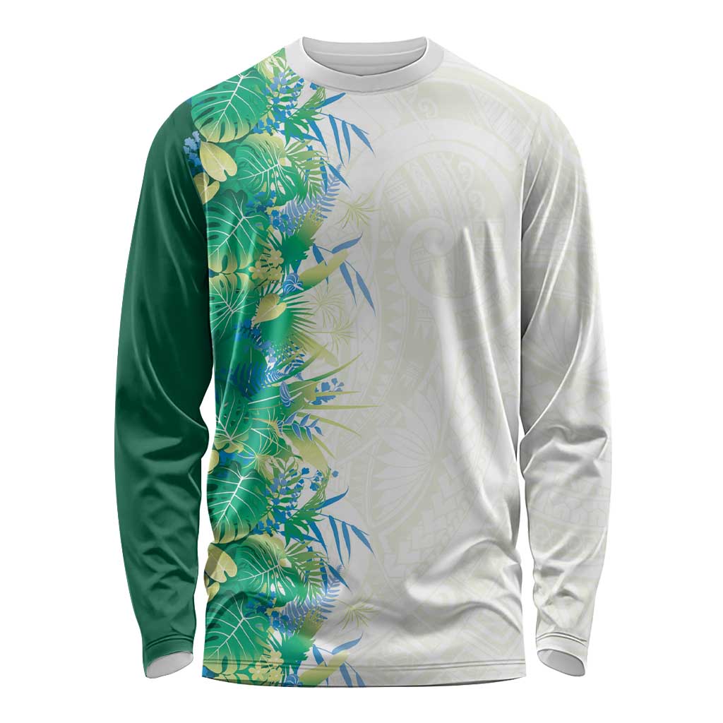 Hawaii Tropical Plant Omaomao Long Sleeve Shirt Vibrant Polynesian Pattern LT01 Unisex Green - Polynesian Pride