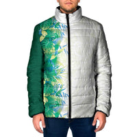 Hawaii Tropical Plant Omaomao Padded Jacket Vibrant Polynesian Pattern LT01 Men Green - Polynesian Pride