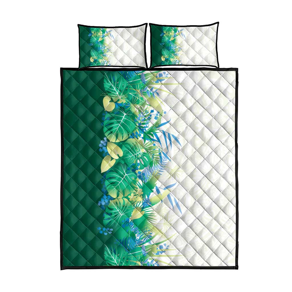 Hawaii Tropical Plant Omaomao Quilt Bed Set Vibrant Polynesian Pattern