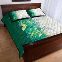 Hawaii Tropical Plant Omaomao Quilt Bed Set Vibrant Polynesian Pattern