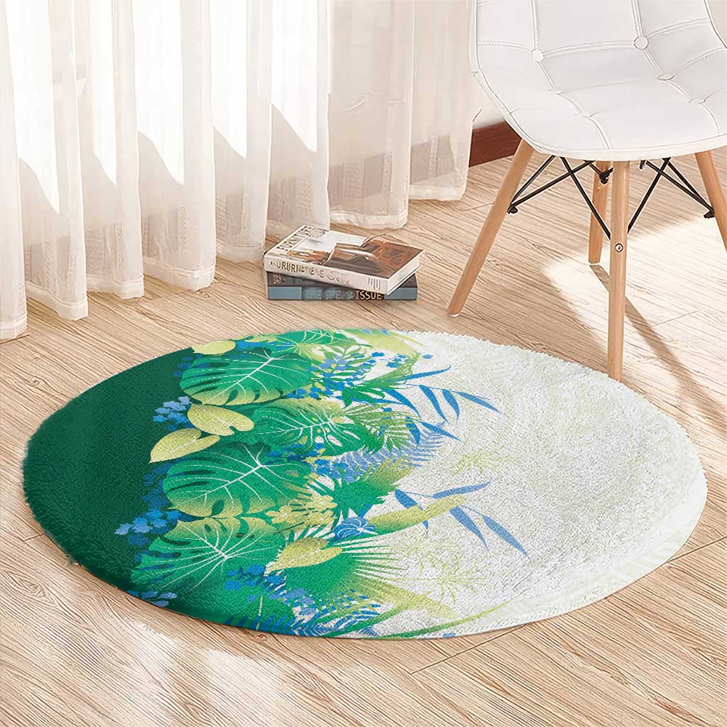 Hawaii Tropical Plant Omaomao Round Carpet Vibrant Polynesian Pattern LT01 - Polynesian Pride