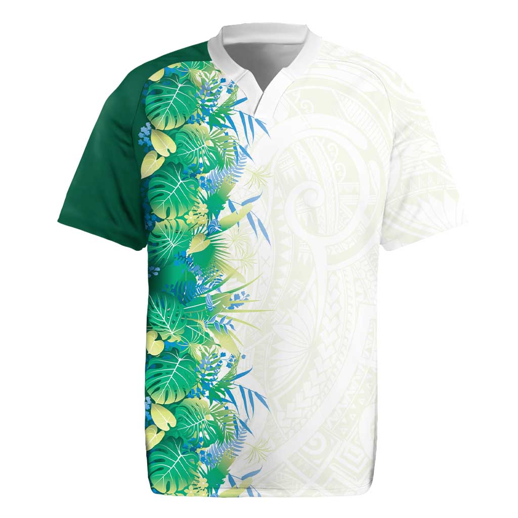 Hawaii Tropical Plant Omaomao Rugby Jersey Vibrant Polynesian Pattern LT01 Green - Polynesian Pride