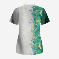 Hawaii Tropical Plant Omaomao Scrub Top Vibrant Polynesian Pattern LT01 - Polynesian Pride