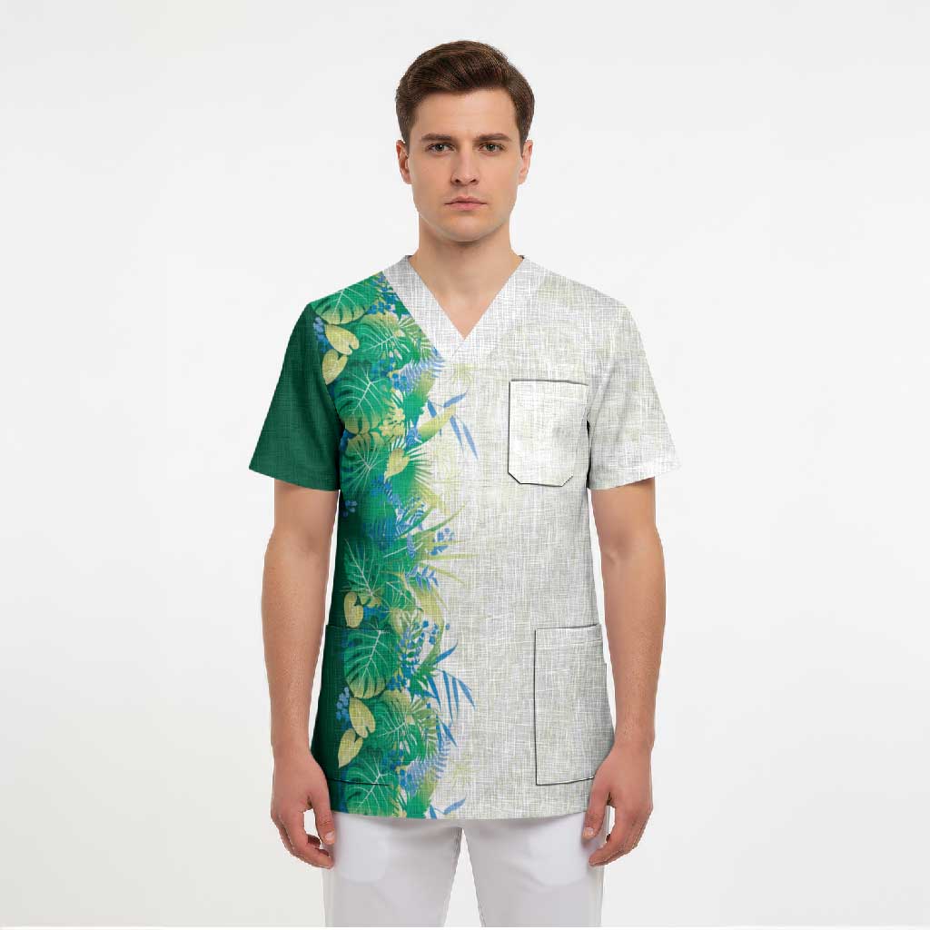 Hawaii Tropical Plant Omaomao Scrub Top Vibrant Polynesian Pattern LT01 - Polynesian Pride