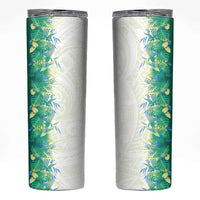 Hawaii Tropical Plant Omaomao Skinny Tumbler Vibrant Polynesian Pattern LT01 Green - Polynesian Pride