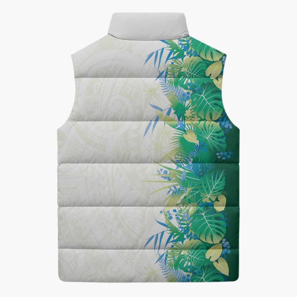 Hawaii Tropical Plant Omaomao Sleeveless Puffer Jacket Vibrant Polynesian Pattern LT01 - Polynesian Pride
