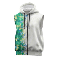 Hawaii Tropical Plant Omaomao Sleeveless Zip Hoodie Vibrant Polynesian Pattern LT01 Green - Polynesian Pride
