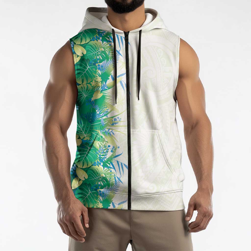 Hawaii Tropical Plant Omaomao Sleeveless Zip Hoodie Vibrant Polynesian Pattern LT01 - Polynesian Pride