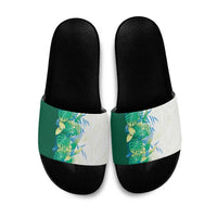 Hawaii Tropical Plant Omaomao Slide Sandals Vibrant Polynesian Pattern LT01 Green - Polynesian Pride