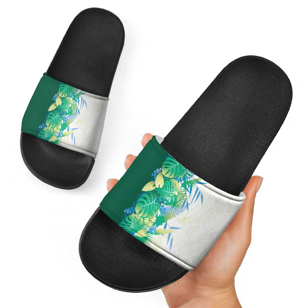 Hawaii Tropical Plant Omaomao Slide Sandals Vibrant Polynesian Pattern LT01 - Polynesian Pride