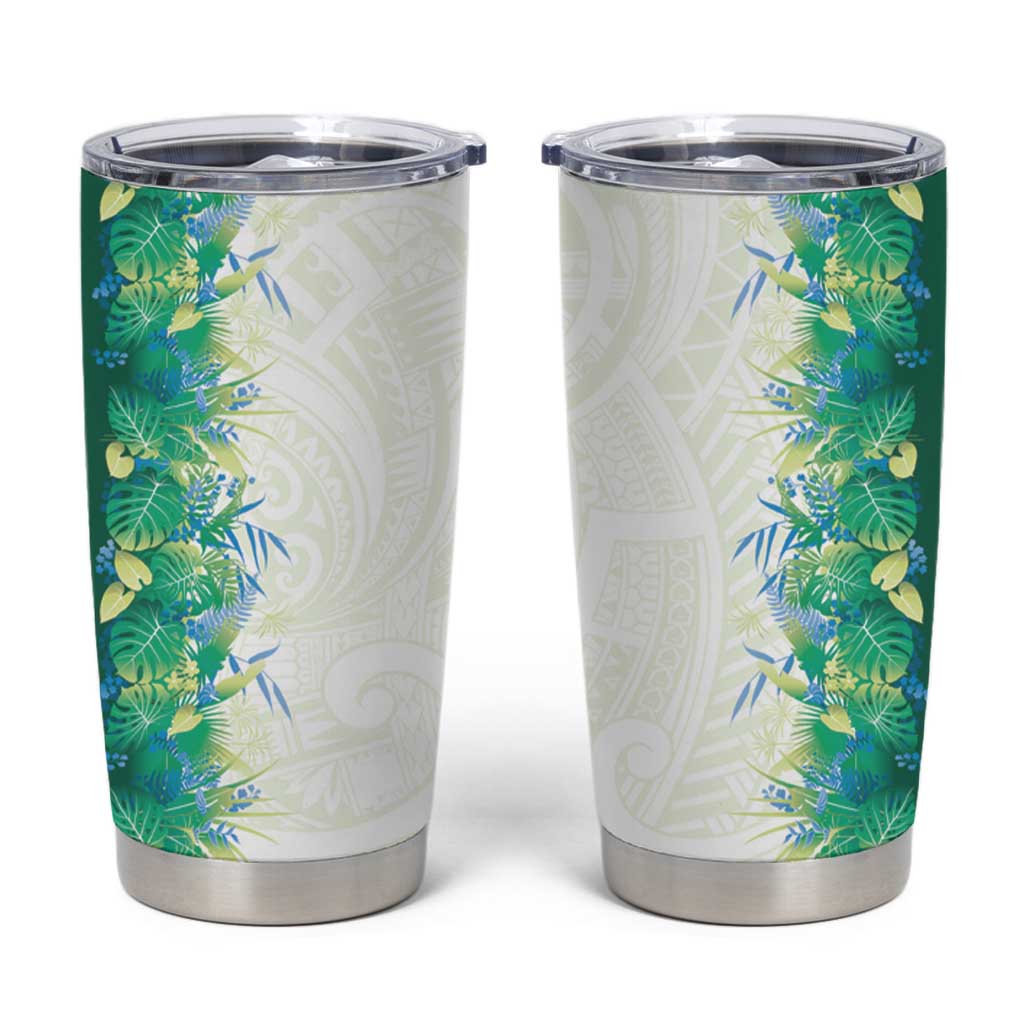 Hawaii Tropical Plant Omaomao Tumbler Cup Vibrant Polynesian Pattern LT01 Green - Polynesian Pride