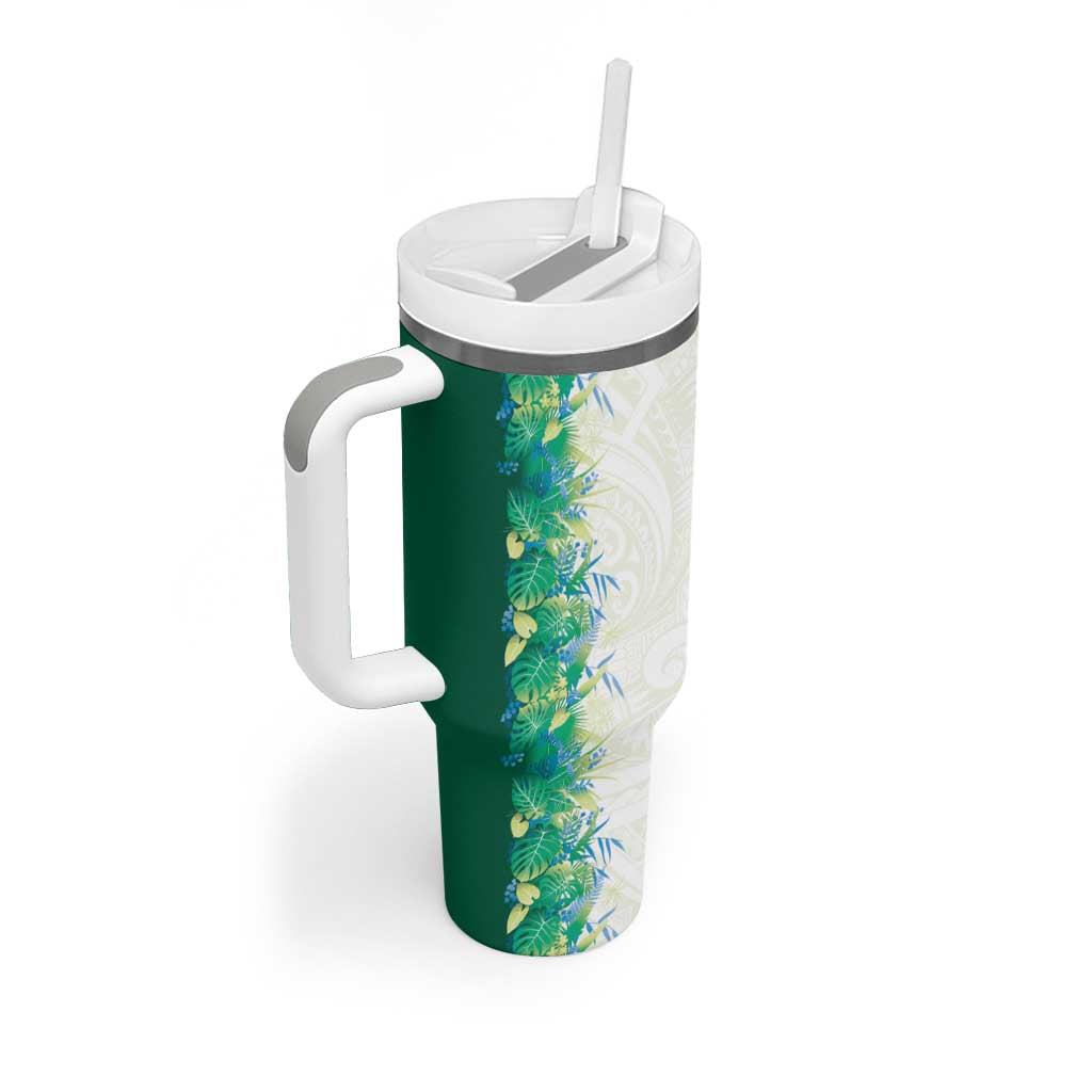 Hawaii Tropical Plant Omaomao Tumbler With Handle Vibrant Polynesian Pattern LT01 - Polynesian Pride