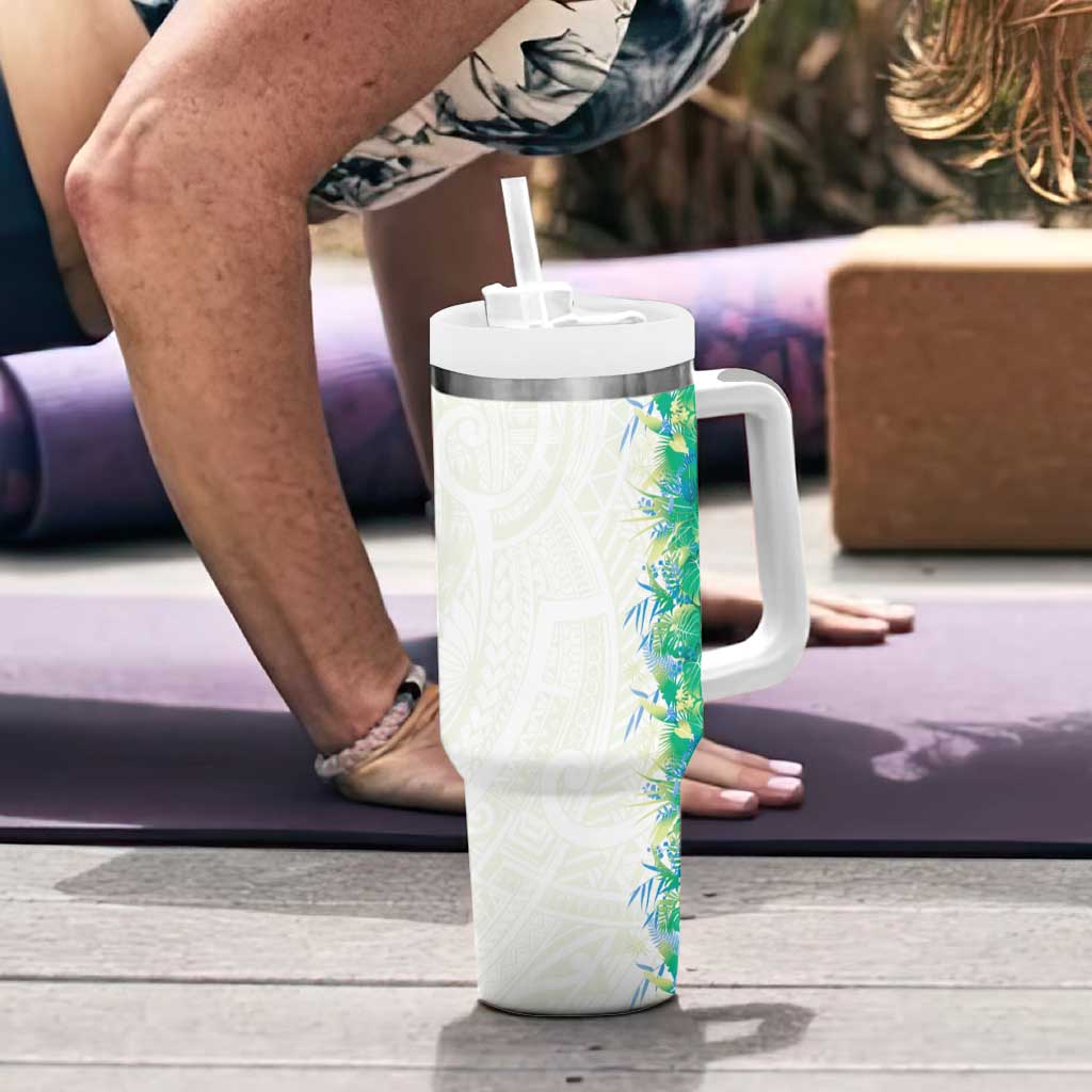 Hawaii Tropical Plant Omaomao Tumbler With Handle Vibrant Polynesian Pattern LT01 - Polynesian Pride