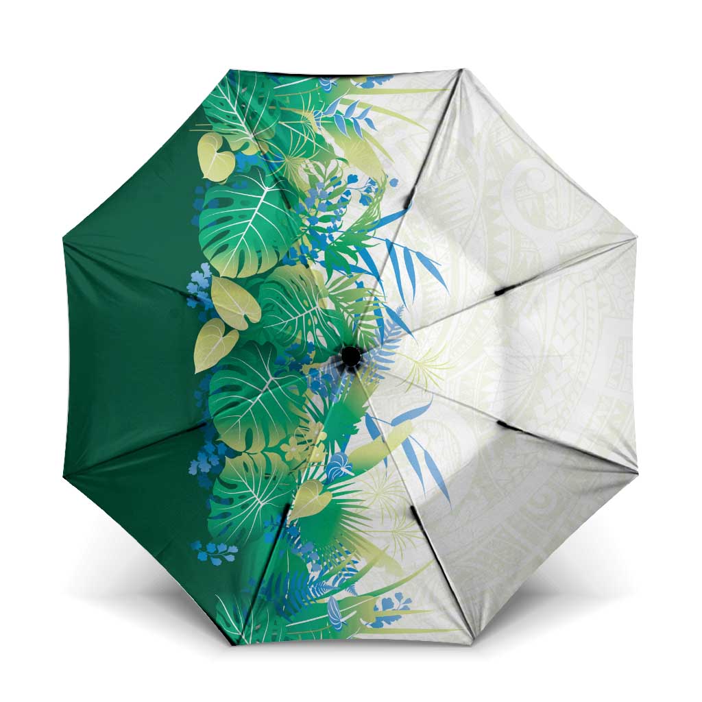 Hawaii Tropical Plant Omaomao Umbrella Vibrant Polynesian Pattern LT01 One Size Folded 11.42 inch Opened Diameter 37.4 inch Green - Polynesian Pride