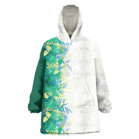Hawaii Tropical Plant Omaomao Wearable Blanket Hoodie Vibrant Polynesian Pattern LT01 One Size Green - Polynesian Pride