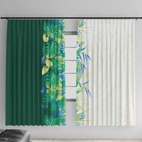 Hawaii Tropical Plant Omaomao Window Curtain Vibrant Polynesian Pattern LT01 With Hooks Green - Polynesian Pride