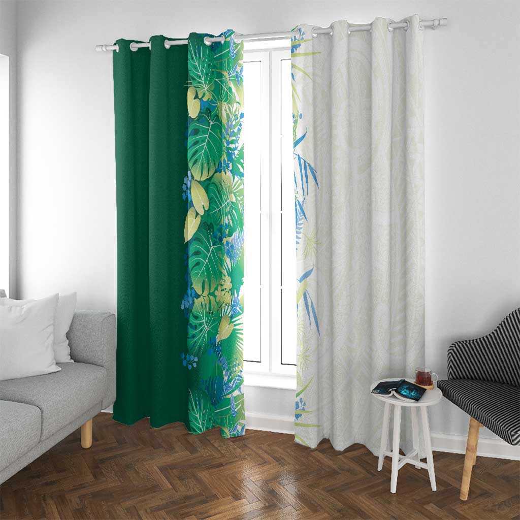 Hawaii Tropical Plant Omaomao Window Curtain Vibrant Polynesian Pattern LT01 With Grommets Green - Polynesian Pride