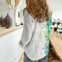 Hawaii Tropical Plant Omaomao Women Casual Shirt Vibrant Polynesian Pattern