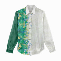 Hawaii Tropical Plant Omaomao Women Casual Shirt Vibrant Polynesian Pattern