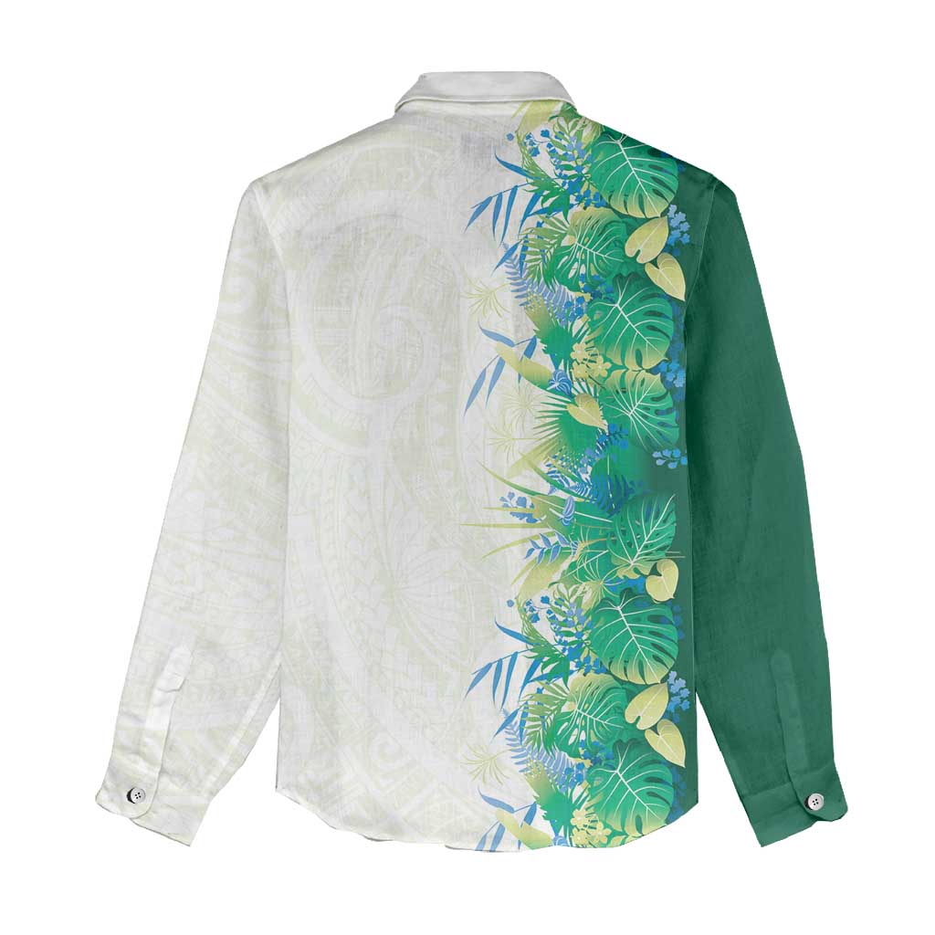 Hawaii Tropical Plant Omaomao Women Casual Shirt Vibrant Polynesian Pattern