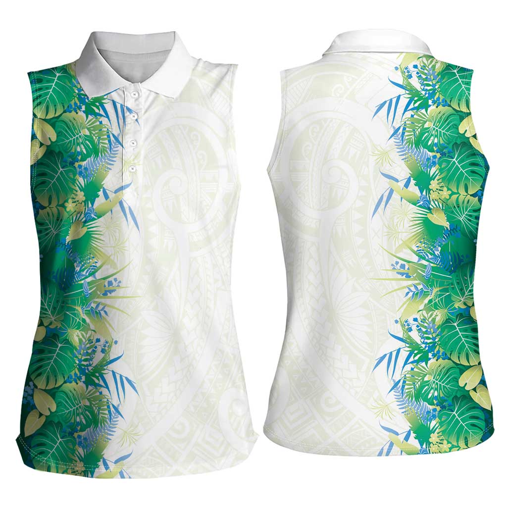Hawaii Tropical Plant Omaomao Women Sleeveless Polo Shirt Vibrant Polynesian Pattern LT01 - Polynesian Pride