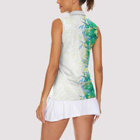 Hawaii Tropical Plant Omaomao Women Sleeveless Polo Shirt Vibrant Polynesian Pattern LT01 - Polynesian Pride