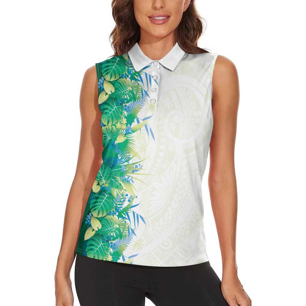 Hawaii Tropical Plant Omaomao Women Sleeveless Polo Shirt Vibrant Polynesian Pattern LT01 - Polynesian Pride