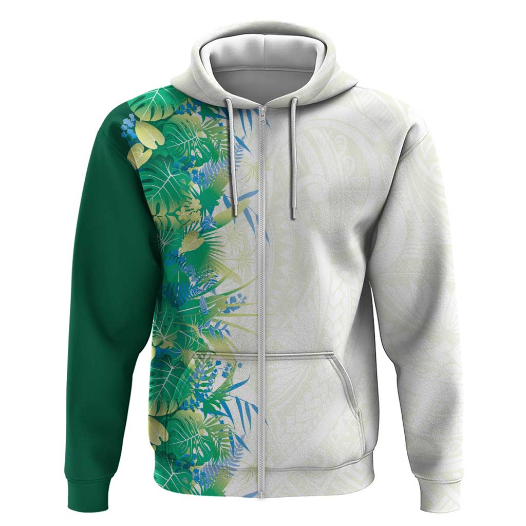 Hawaii Tropical Plant Omaomao Zip Hoodie Vibrant Polynesian Pattern LT01 Zip Hoodie Green - Polynesian Pride