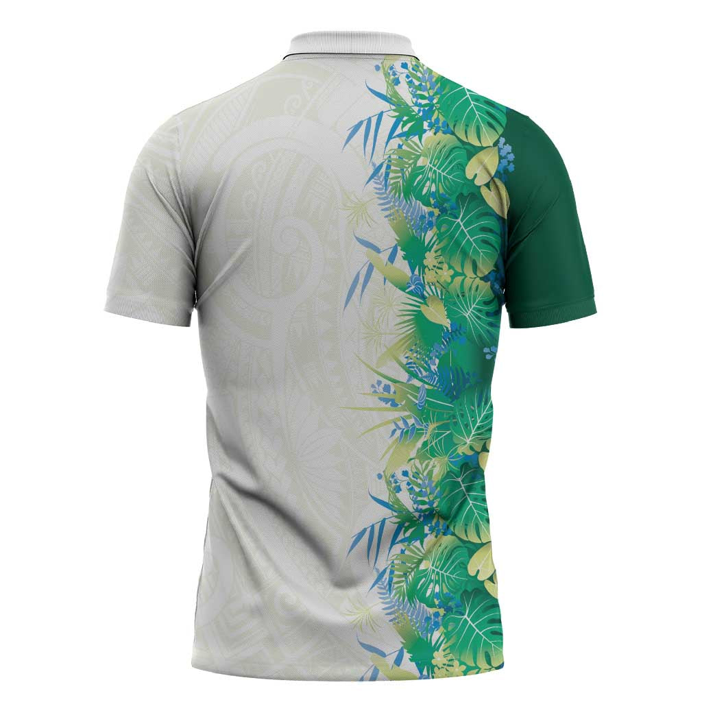 Hawaii Tropical Plant Omaomao Zipper Polo Shirt Vibrant Polynesian Pattern LT01 - Polynesian Pride