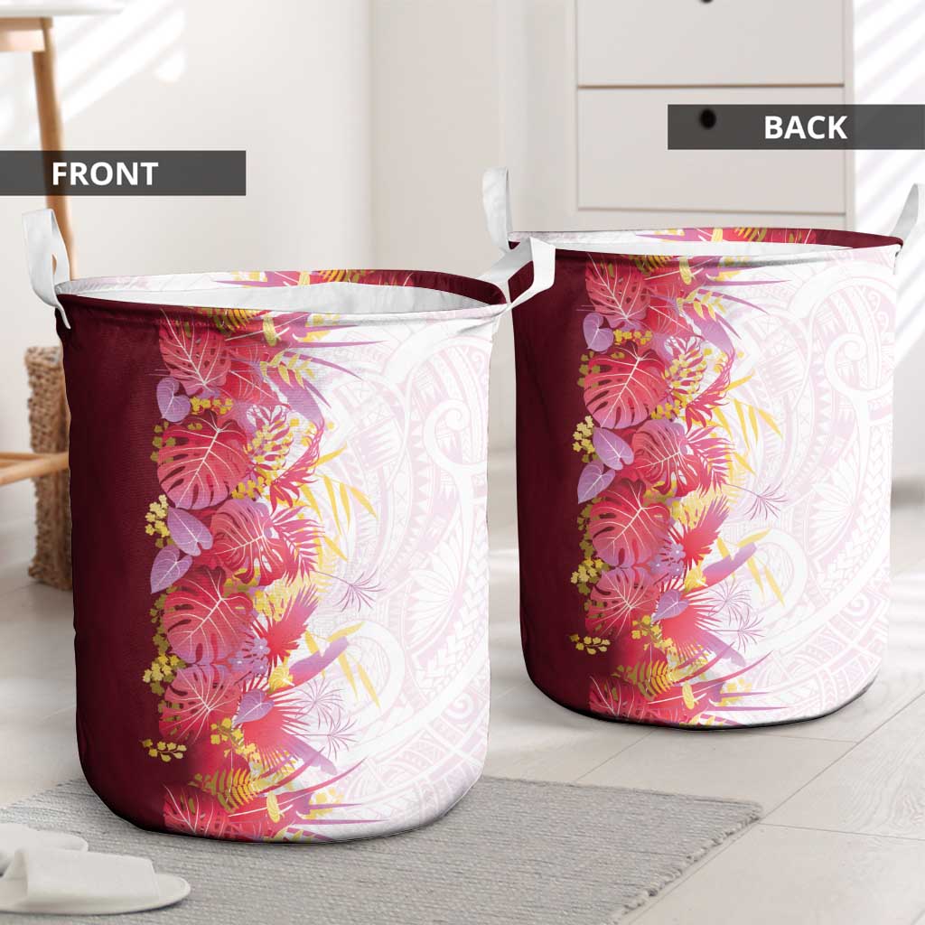 Hawaii Tropical Plant Akala Laundry Basket Vibrant Polynesian Pattern LT01 - Polynesian Pride