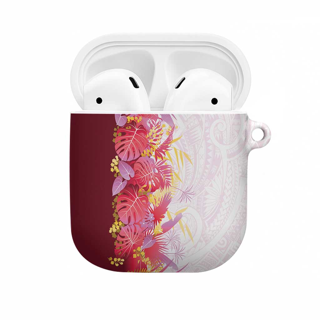 Hawaii Tropical Plant Akala AirPods Case Vibrant Polynesian Pattern
