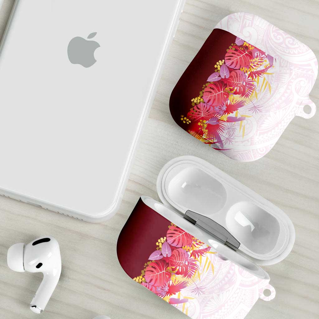 Hawaii Tropical Plant Akala AirPods Case Vibrant Polynesian Pattern