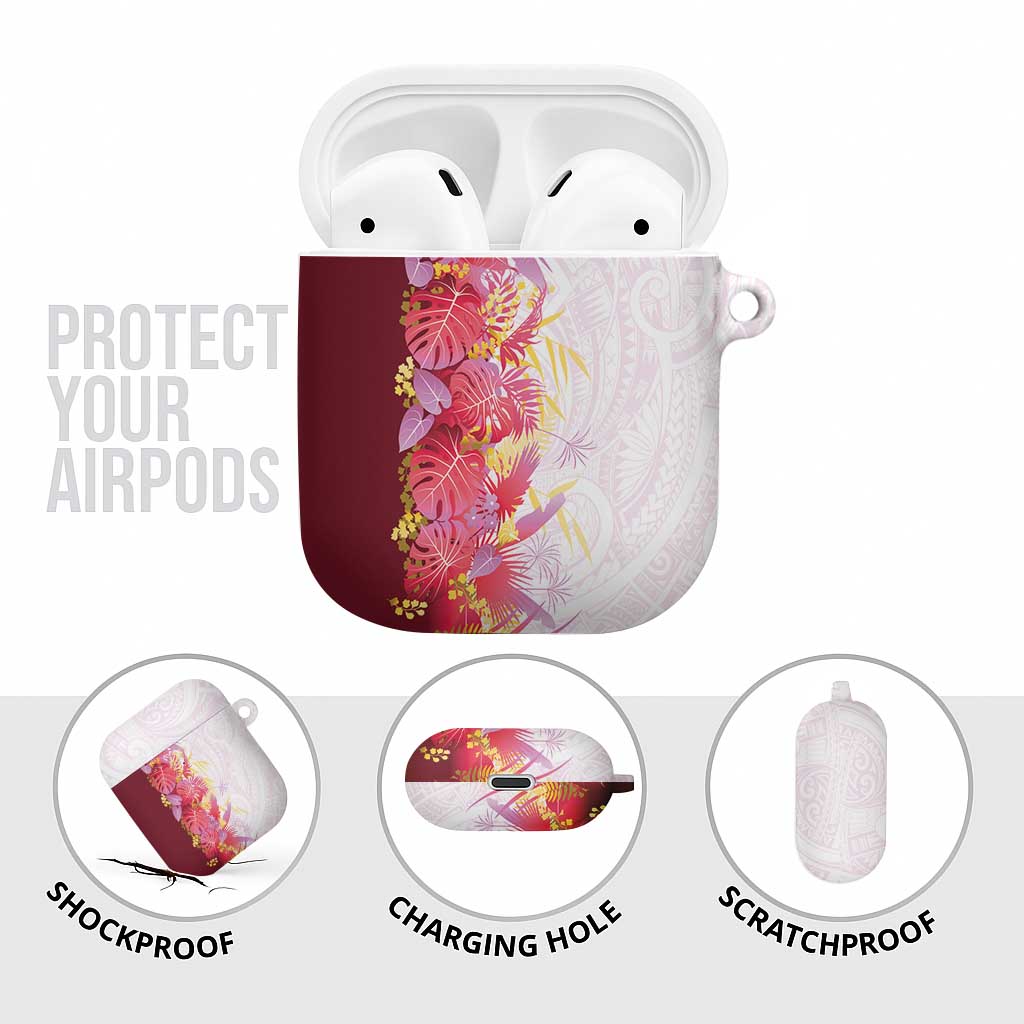 Hawaii Tropical Plant Akala AirPods Case Vibrant Polynesian Pattern
