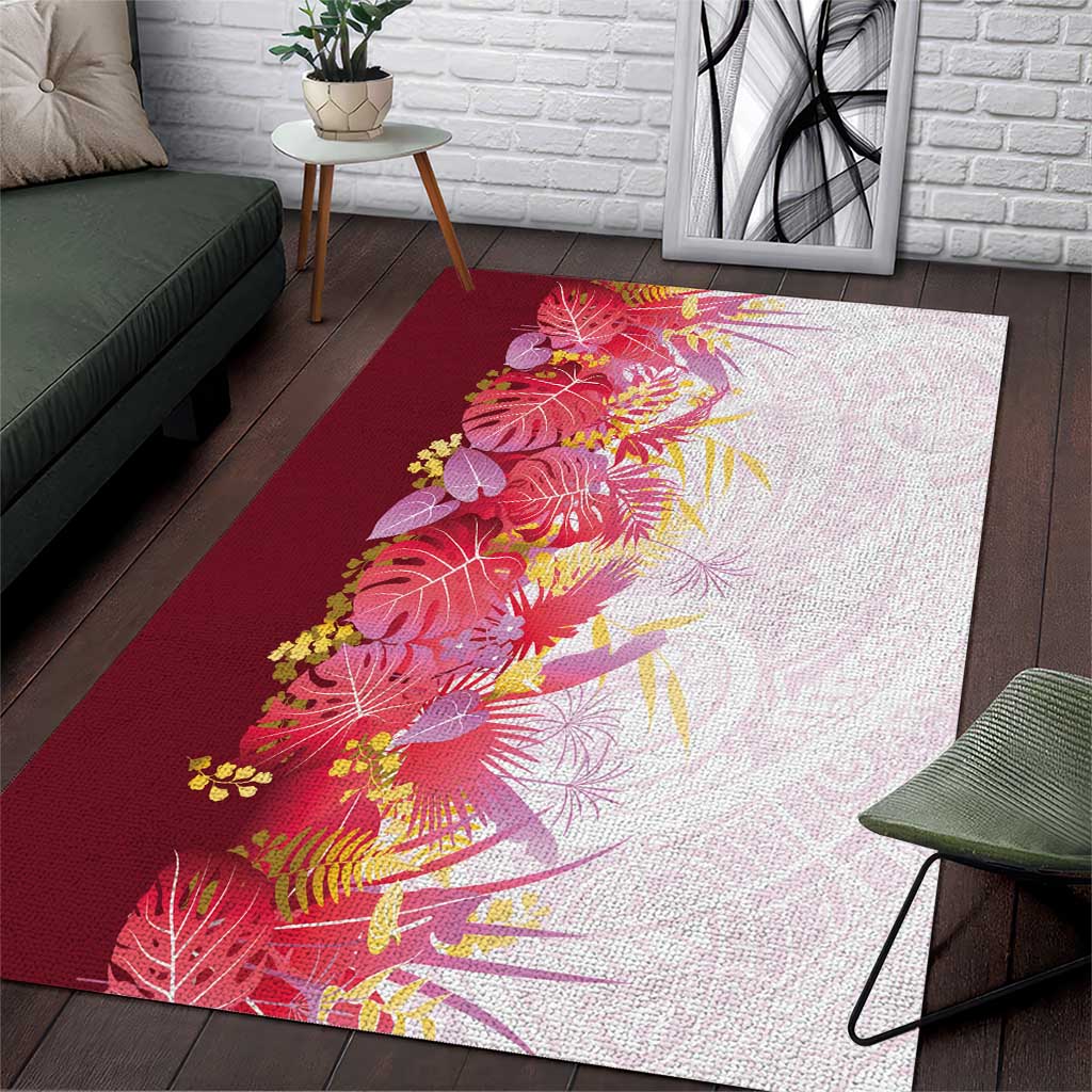 Hawaii Tropical Plant Akala Area Rug Vibrant Polynesian Pattern LT01 Pink - Polynesian Pride