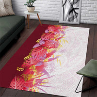 Hawaii Tropical Plant Akala Area Rug Vibrant Polynesian Pattern LT01 Pink - Polynesian Pride