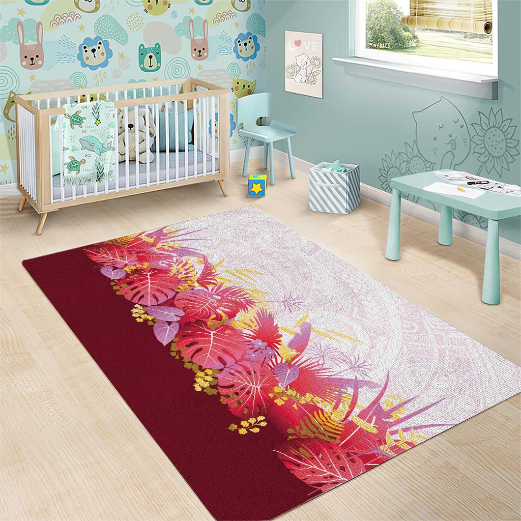 Hawaii Tropical Plant Akala Area Rug Vibrant Polynesian Pattern LT01 - Polynesian Pride