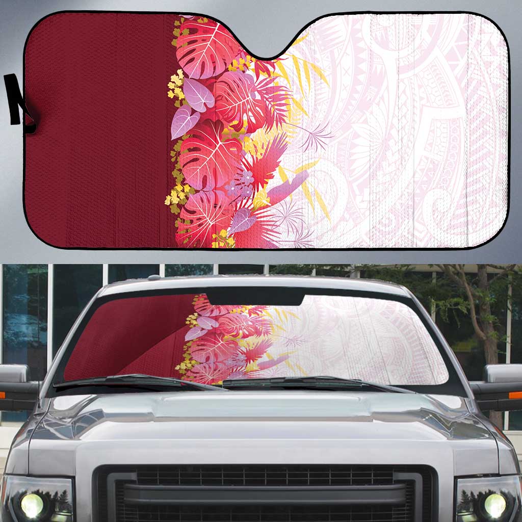 Hawaii Tropical Plant Akala Auto Sun Shade Vibrant Polynesian Pattern LT01 Pink - Polynesian Pride