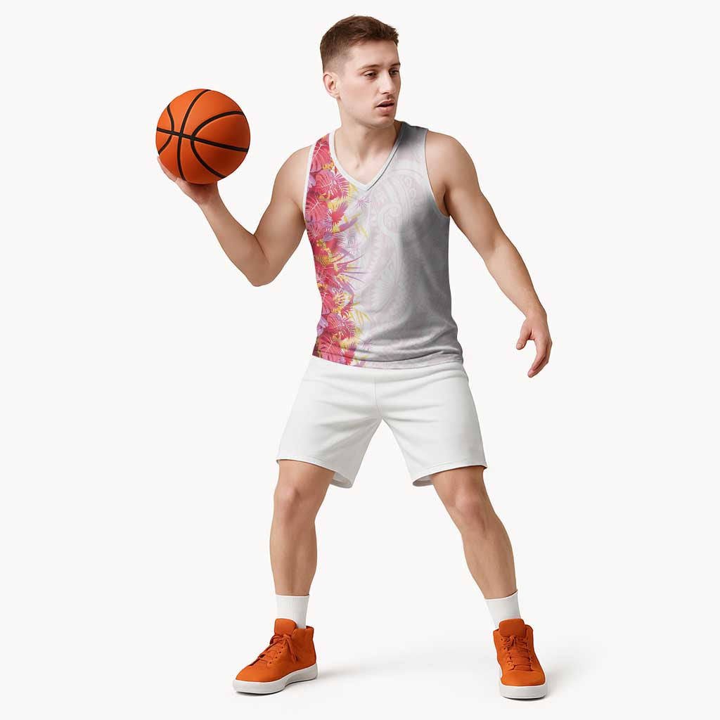 Hawaii Tropical Plant Akala Basketball Jersey Vibrant Polynesian Pattern LT01 - Polynesian Pride