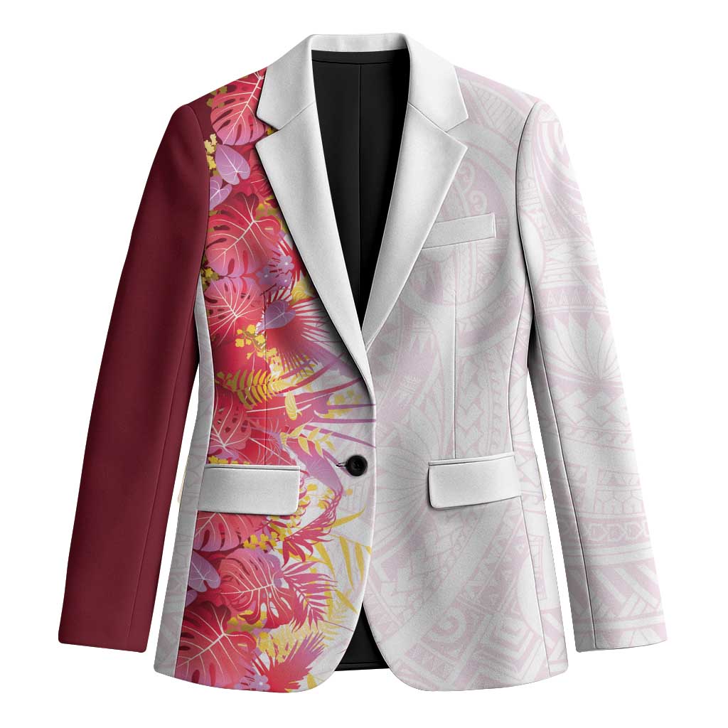 Hawaii Tropical Plant Akala Blazer Vibrant Polynesian Pattern LT01 Unisex Pink - Polynesian Pride