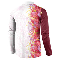 Hawaii Tropical Plant Akala Button Sweatshirt Vibrant Polynesian Pattern LT01 - Polynesian Pride