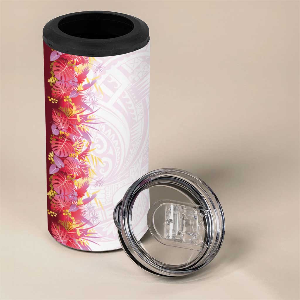 Hawaii Tropical Plant Akala 4 in 1 Can Cooler Tumbler Vibrant Polynesian Pattern LT01 - Polynesian Pride