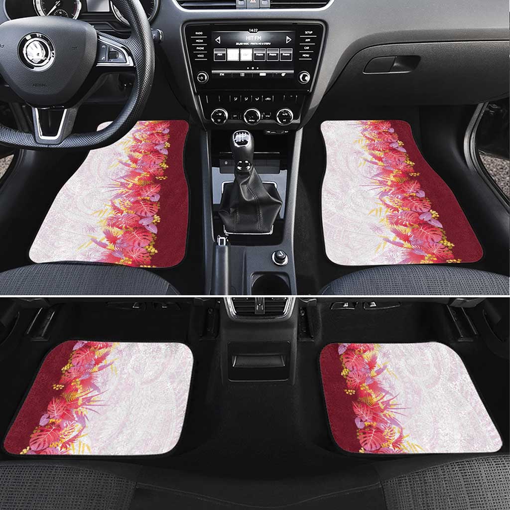Hawaii Tropical Plant Akala Car Mats Vibrant Polynesian Pattern LT01 Set 4pcs Pink - Polynesian Pride